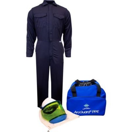 NATIONAL SAFETY APPAREL ArcGuard 8 cal/cm2 Arc Flash Kit with FR Coverall, 3XL, No Gloves KIT2CV08NG3X